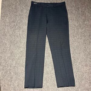 Greg Norman Men's Dress Pants 34x30 Gray Plaid Flat Front Formal